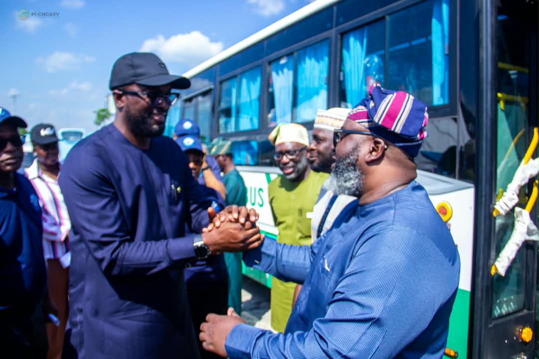 Pi-CNG & EV delegation at the LAMATA bus handover, Lagos